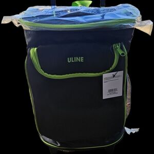Uline Black and Green Rolling Backpack
